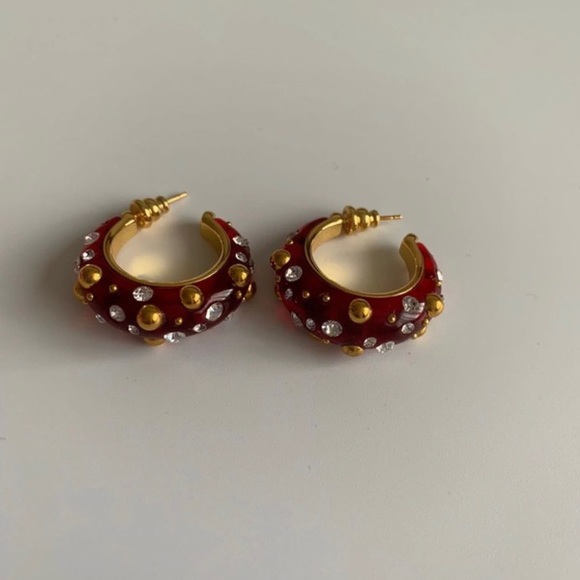 Rare Céline Red Hoops - Picture 1 of 8